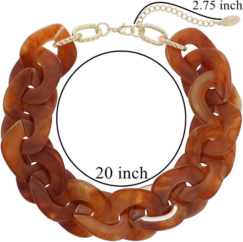 Bocar Statement Chunky Acrylic Cuban Choker Necklace Fashion Bib Collar Chain Necklace for Women(NK-10666) - Image 5